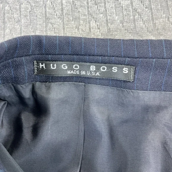 Hugo boss Hield made in‎ England Men (42) three button, navy pinstripe blazer